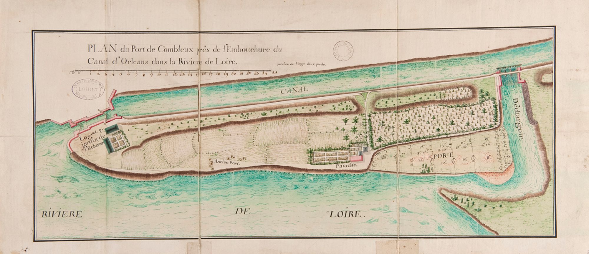 Plan du port de Combleux - XVIIIe siècle.