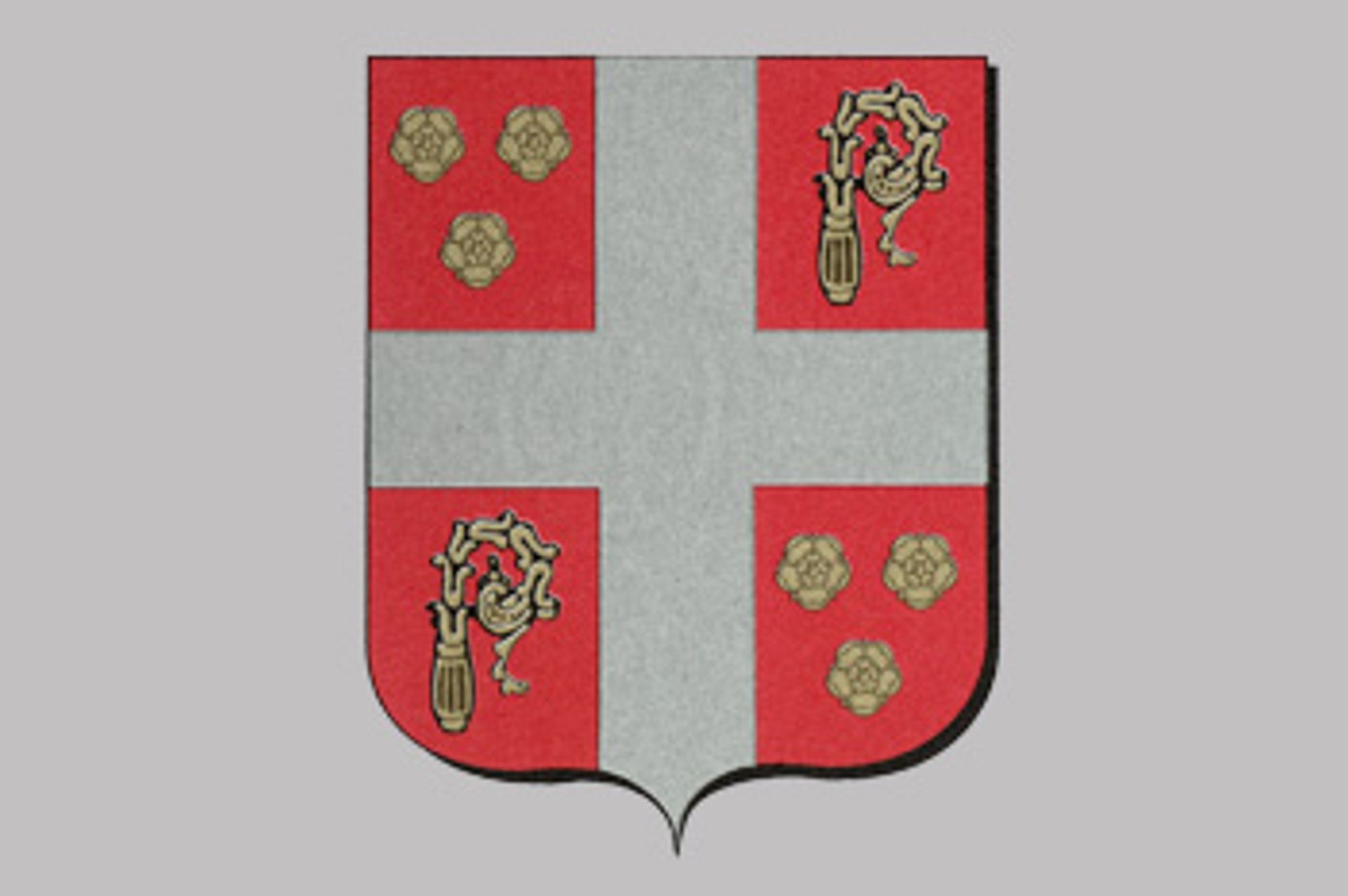 Blason de la commune de Saint-Martin-d'Abbat adopté le 26 février 1999.