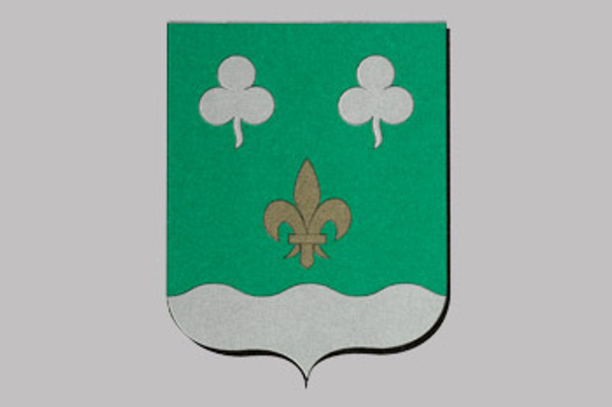 Blason de la commune de Sandillon réalisé avec la contribution de M. HURE, historien sandillonnais, adopté le 18 avril 2000.