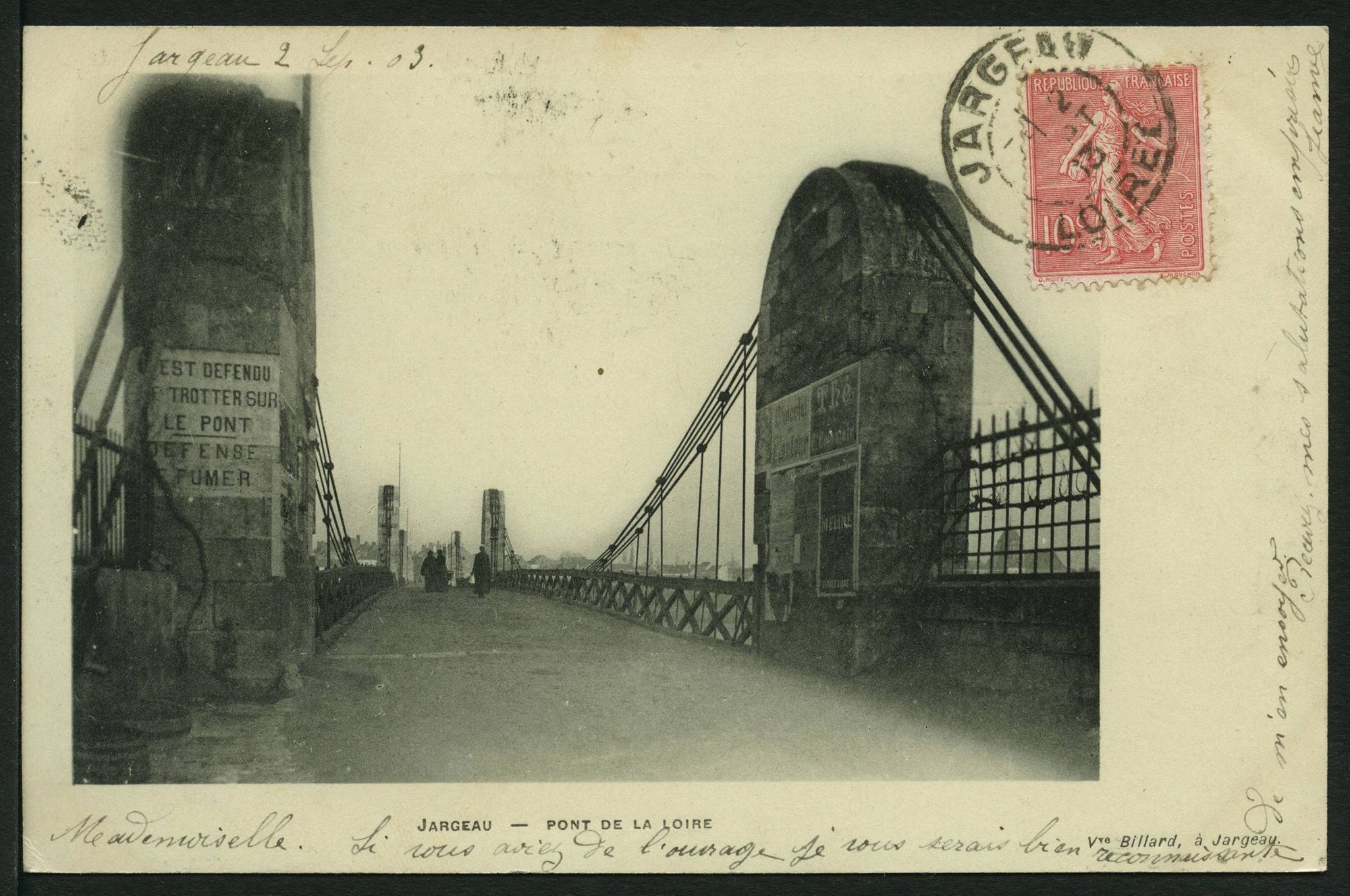Carte postale du pont de Jargeau, [1900]. 