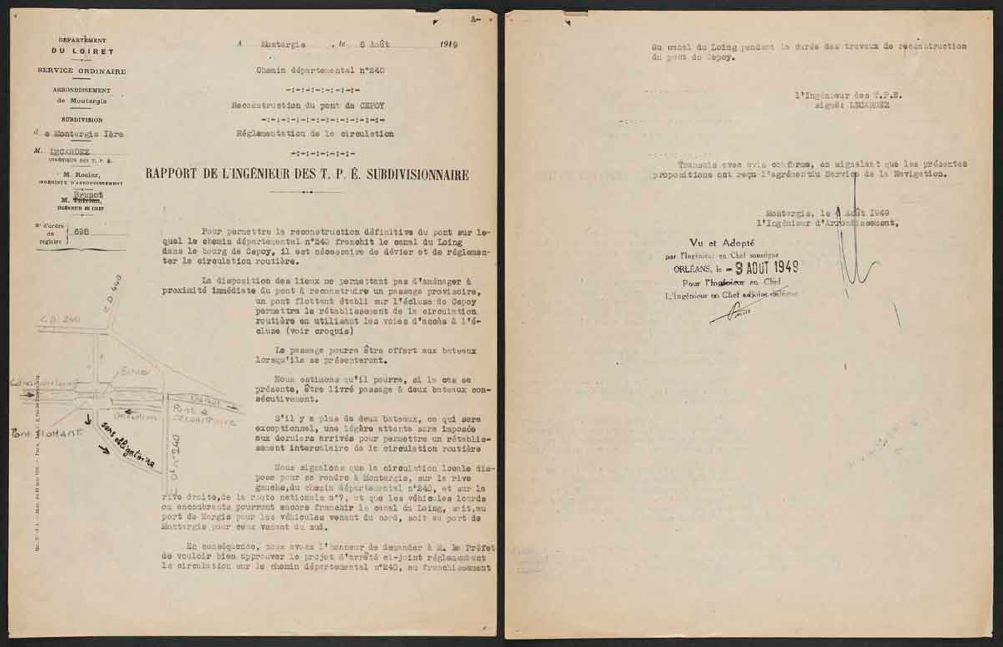 Reconstruction du pont de Cepoy