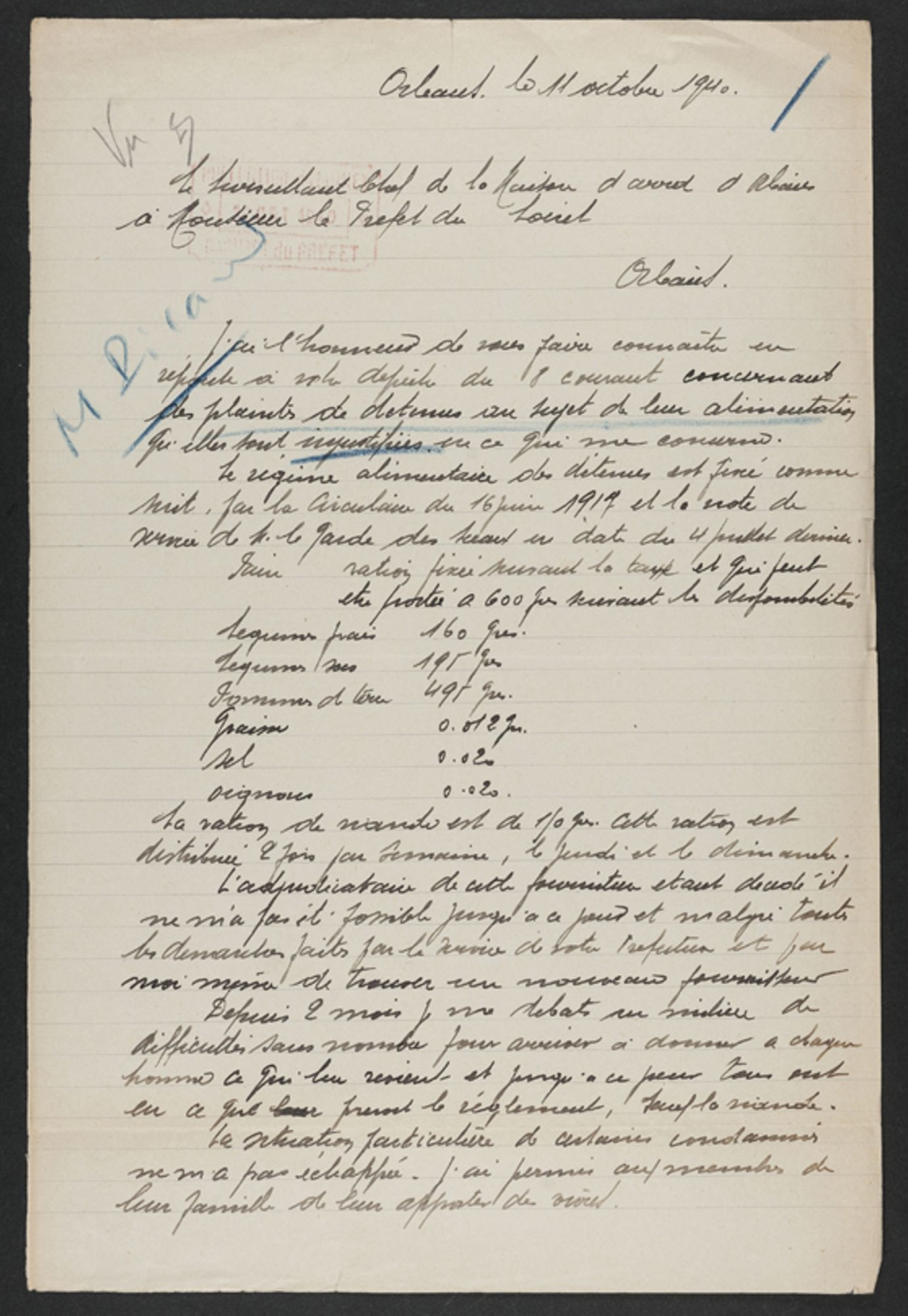 Alimentation des détenus (1ère page)