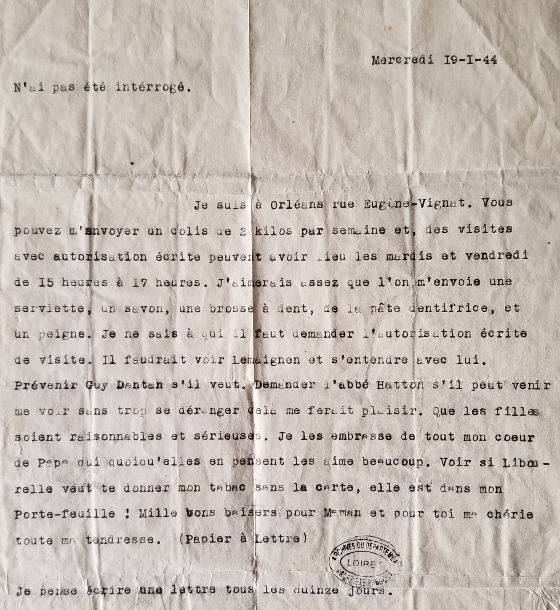 Prisonnier de la rue Eugène Vignat