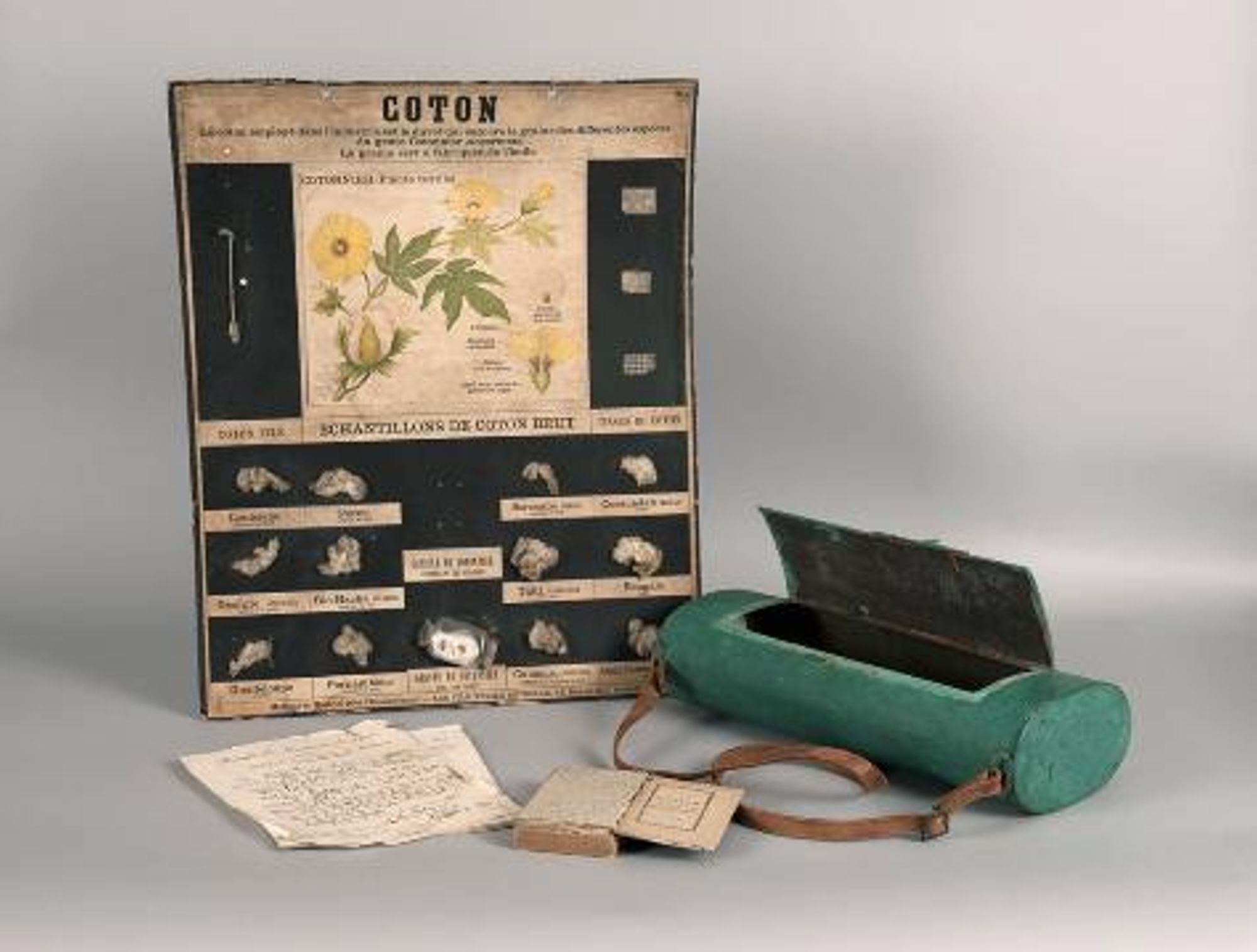 Planche scolaire et boîte d'herboriste