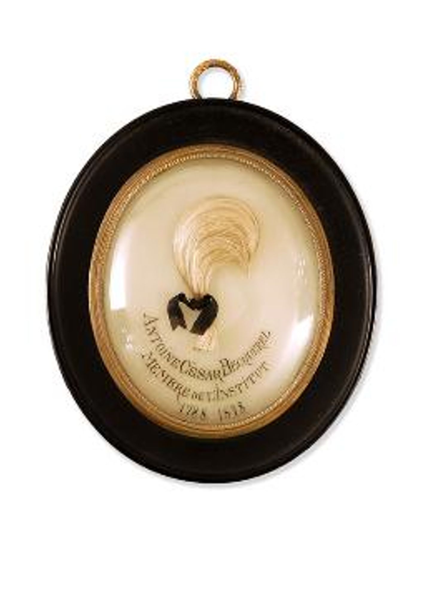 Médaillon avec cheveux d'A.C Becquerel (1788-1878)