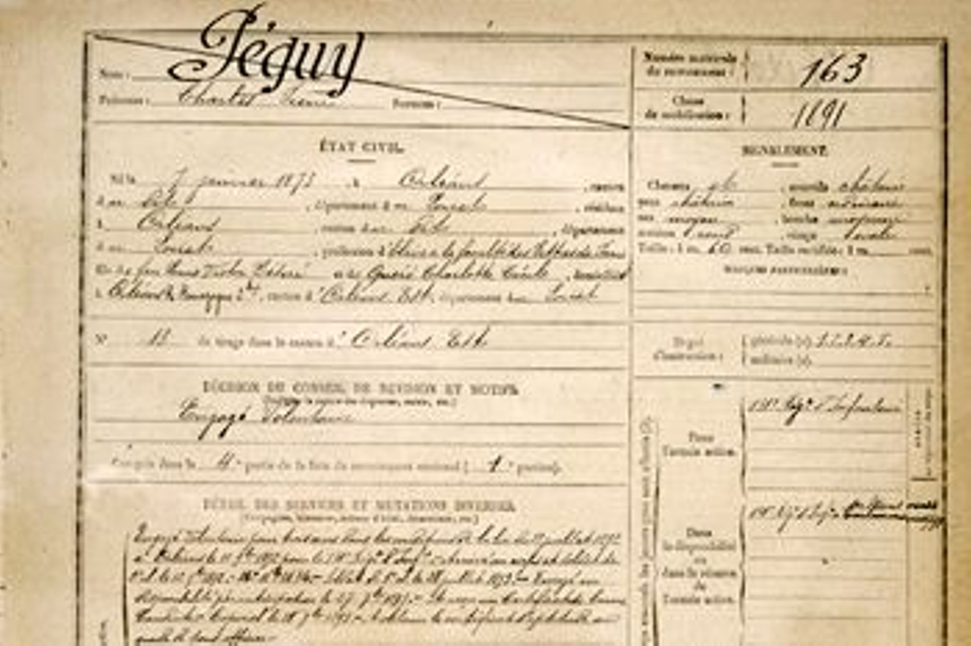 Registres matricules militaires